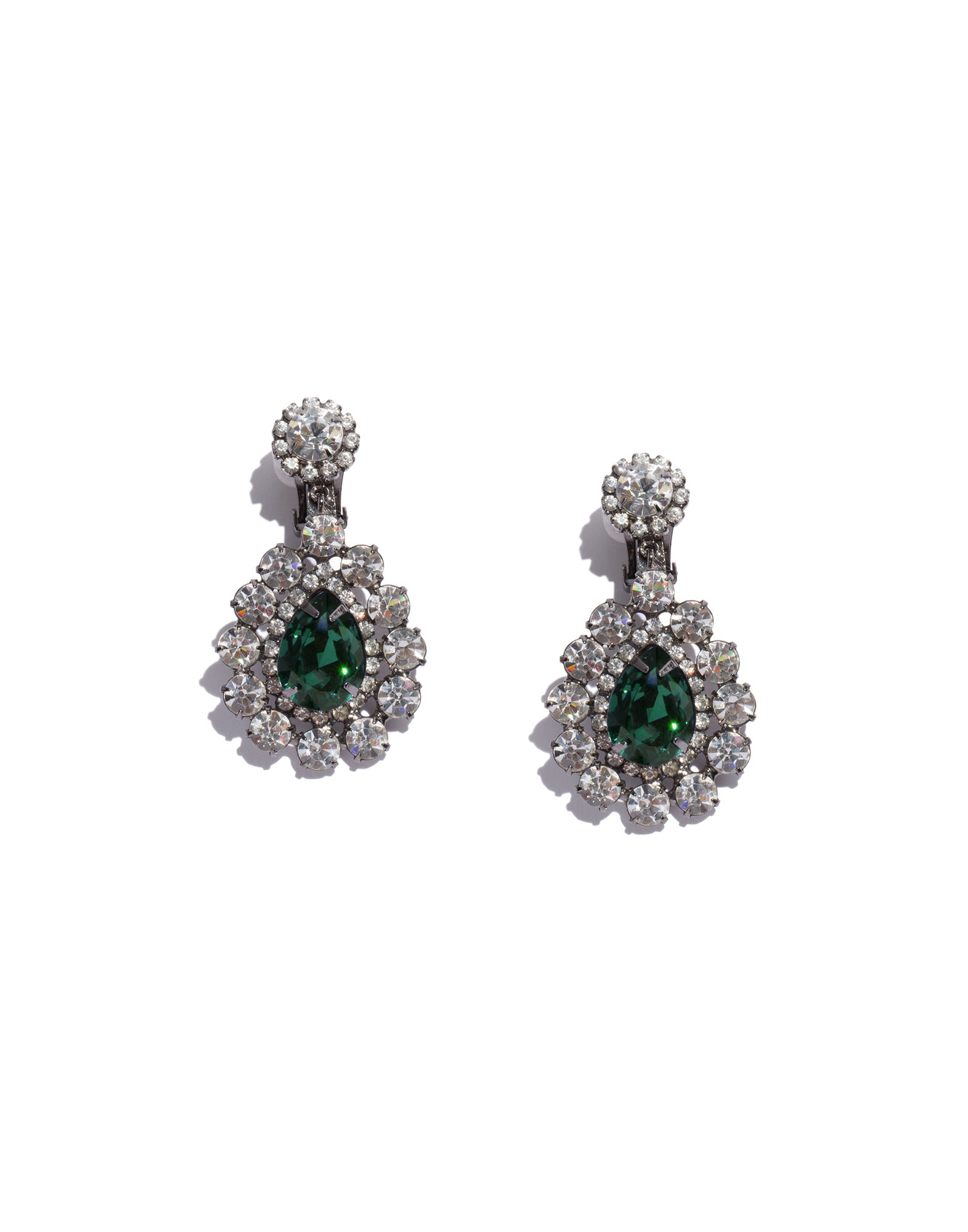 La Doublej Vintage Jewelry Earrings Kenneth Jay Kenneth Jay Lane Rhinestone Green Drop Earrings 2000s
