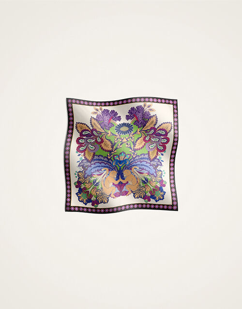 La DoubleJ Foulard 45 Cornucopia Plac&eacute;e Ivory SCA0065SIL006CRN03BR05