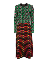 LaDoubleJ Bee Dress LaDoubleJ Bee Dress Geometrico Verde/Ping Pong Multi DRE0096KNI011PIN0003