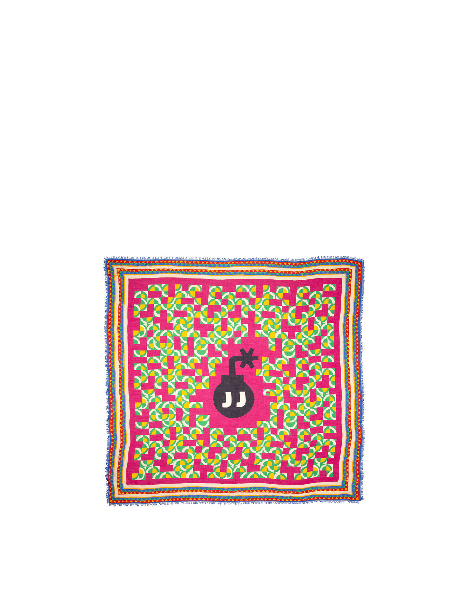 LaDoubleJ Mezza Luna Fringed Scarf (140x140 cm) Mezza Luna SCA0005MOC001LUN0001