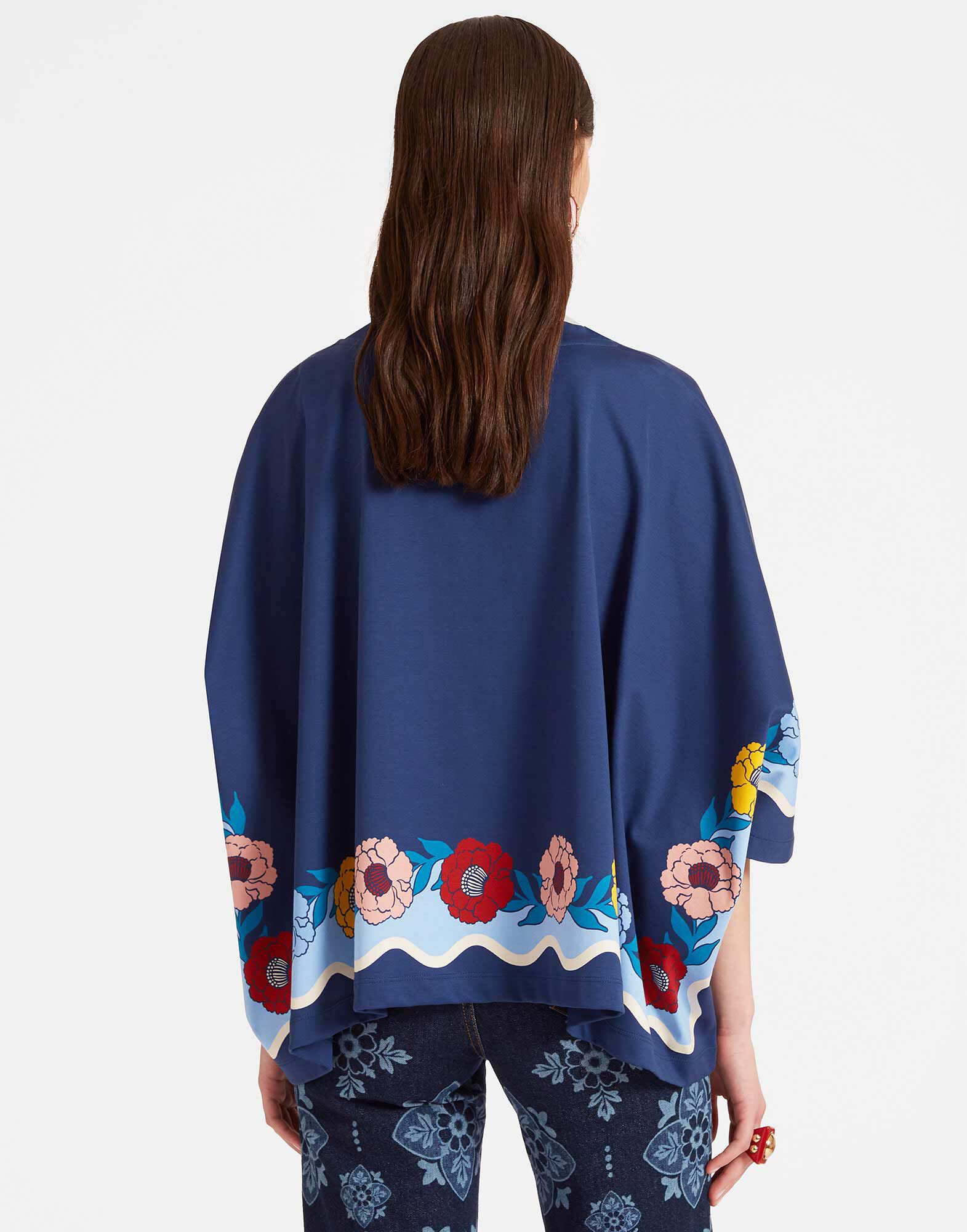 La DoubleJ Meditation Poncho Whitsun Plac&eacute;e Blue TOP0139JER025FSK03BU03