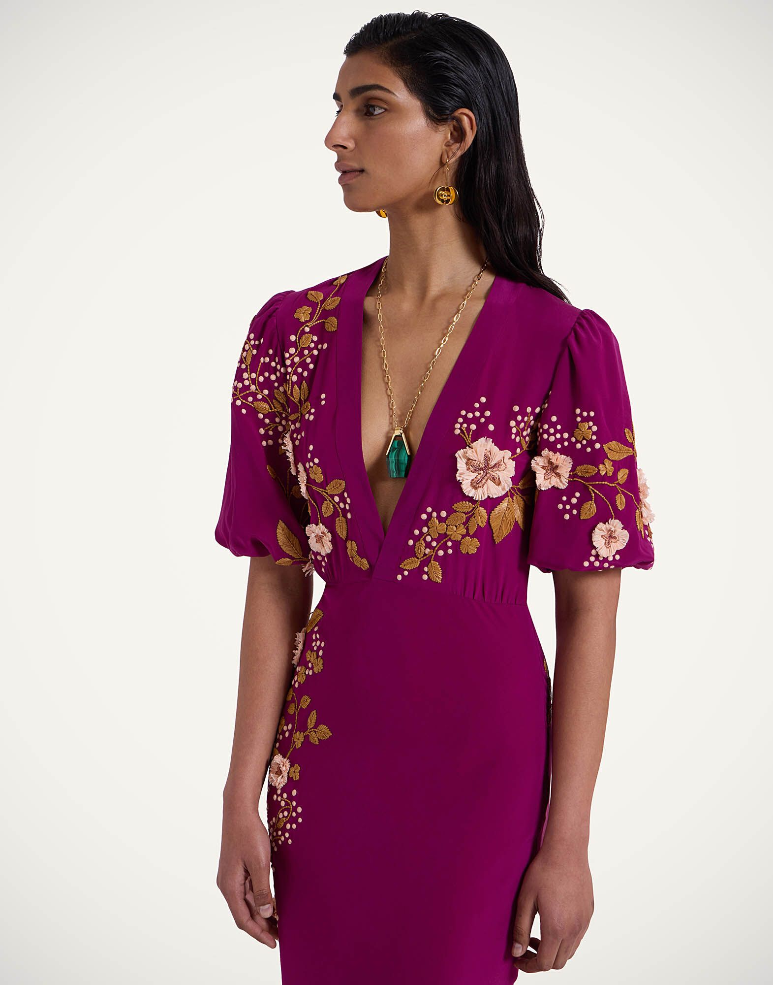 Marlene Dress in Solid Purple for Women | La DoubleJ