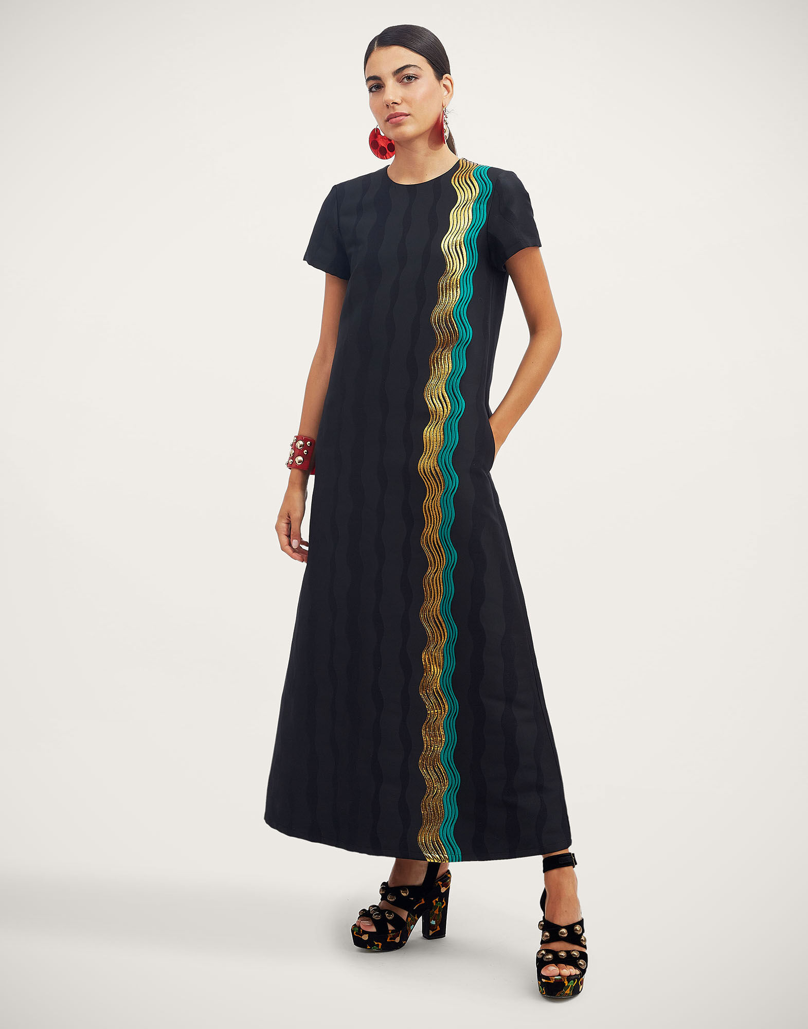 【新品使用】double cross all in one dress Super Swing Dress in The Nile Black for Women | La DoubleJ