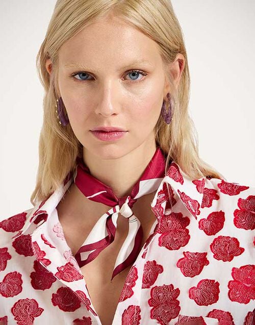 La DoubleJ Foulard 45 La DoubleJ Foulard 45 Eclipse Burgundy SCA0065SIL001ECL01RE02