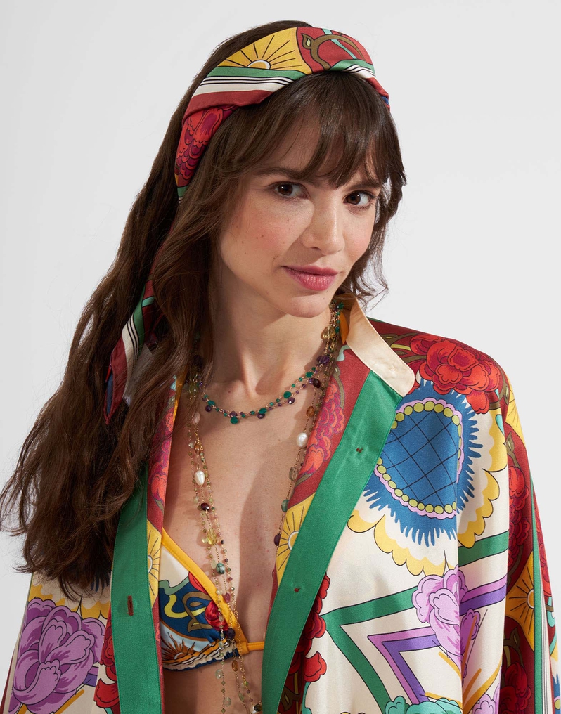 La DoubleJ Scarf Double (90X90) La DoubleJ Scarf Double (90X90) Taormina Placée Ivory SCA0039SIL006LRT01WH04