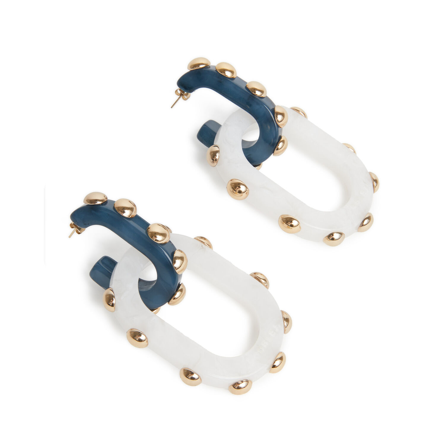 Shop La Doublej Nefertiti Double Earrings In Solid Teal