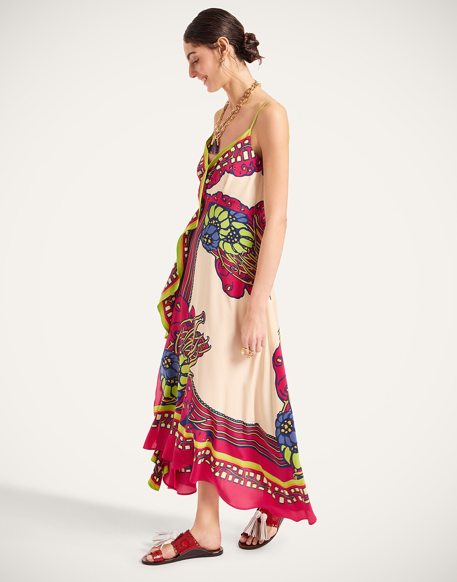 La DoubleJ Turn Around Dress Lemuria Plac&eacute;e Pink DRE0905CRE002LEM02PI01