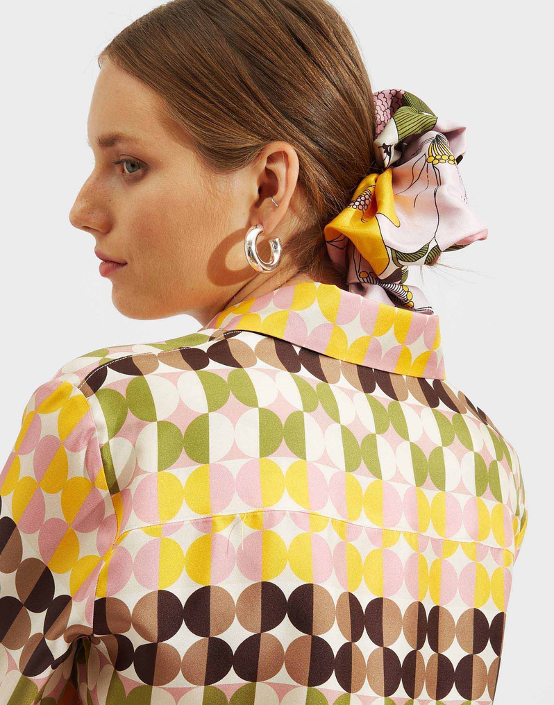 La DoubleJ Giga Scrunchie La DoubleJ Giga Scrunchie Big Flower Rose SCR0003SIL001BFL03PI01