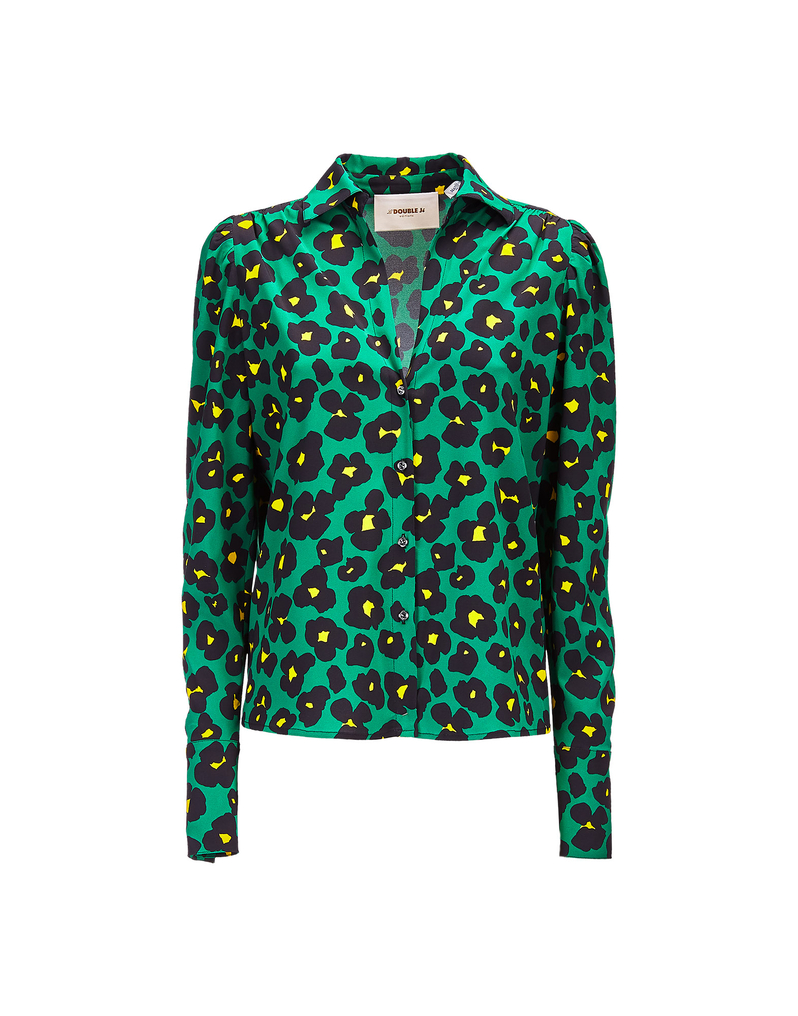 LaDoubleJ Viola Blouse LaDoubleJ Viola Blouse Flower Leopard Verde SHI0038VIS001FLL0002