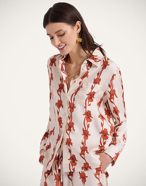 La DoubleJ Boy Shirt Mini Iris Dark Orange SHI0001SIL001IRS03OR03