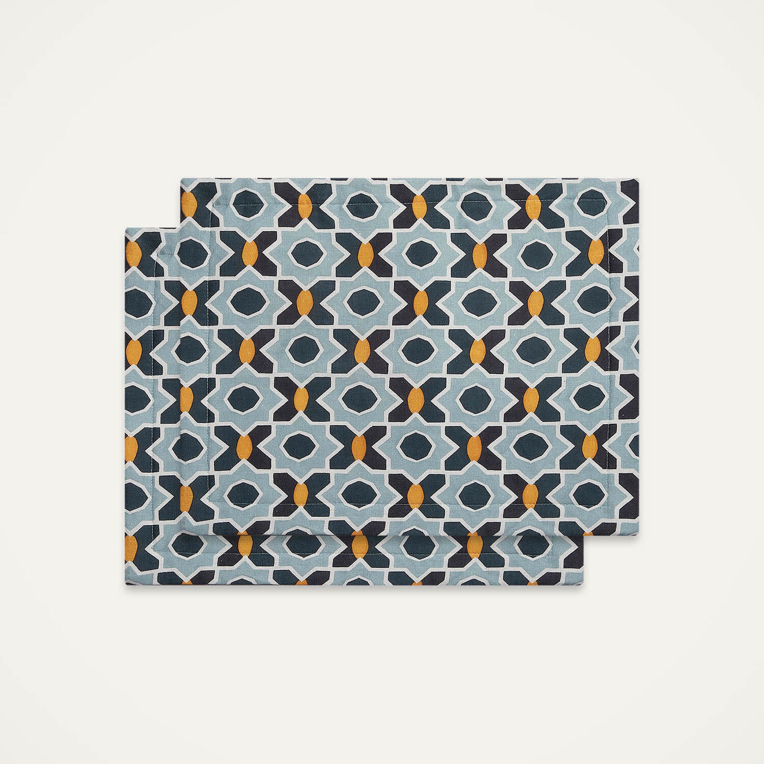 La Doublej Placemat Set Of 2 In Plaza Small Light Blue