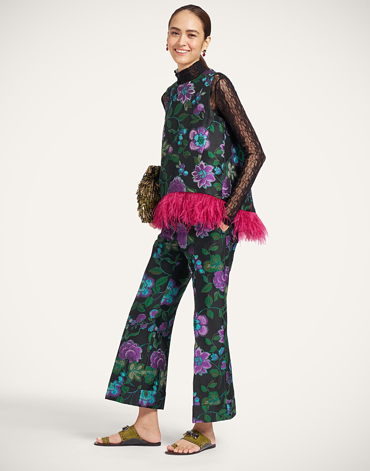 La DoubleJ La Scala Top Botanical Black TOP0013JCQ144BOT01BL01