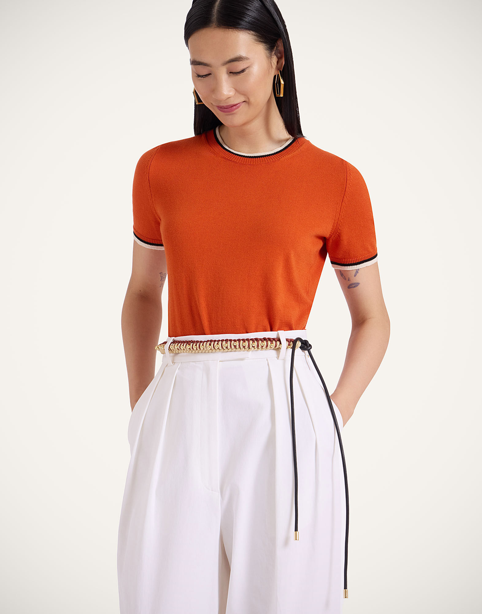 La DoubleJ Better Together Belt Bicolor Brown & Ivory BEL0011ROP001VA360BR02