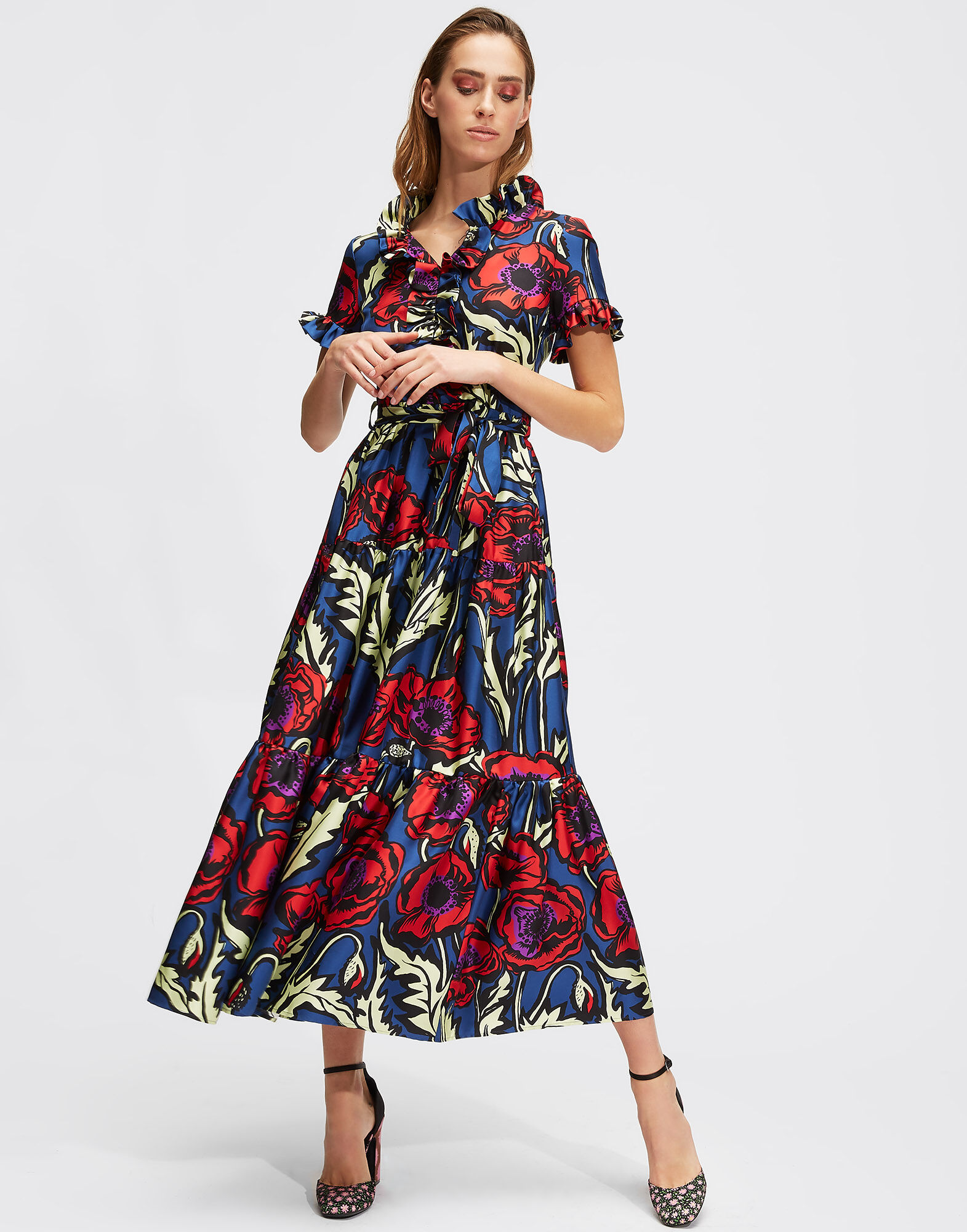 LaDoubleJ Long And Sassy Dress Big Blooms DRE0017SIL001PFI0001