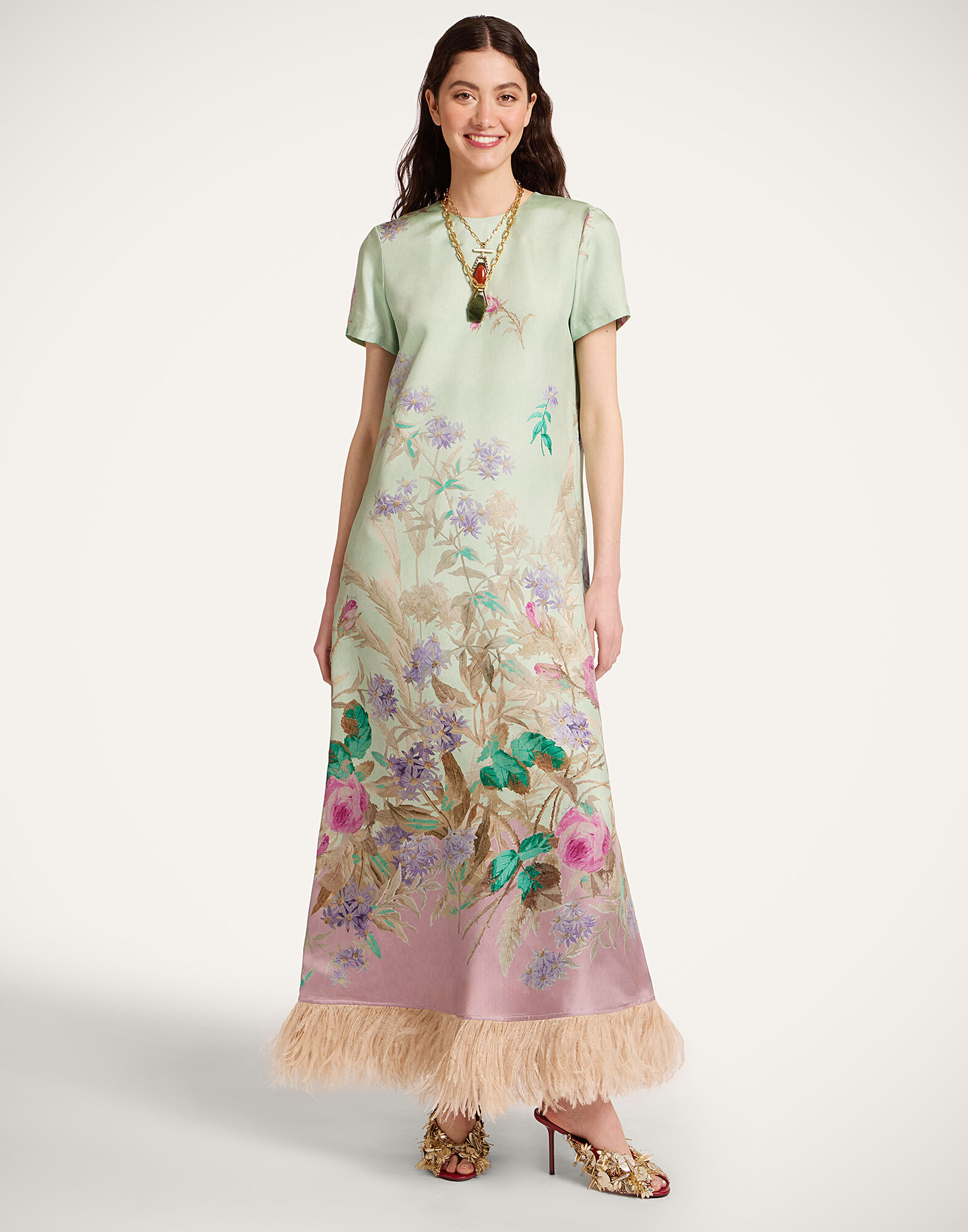 La DoubleJ Swing Dress Heath Plac&eacute;e Mint DRE0316SIL001HEA02GR11