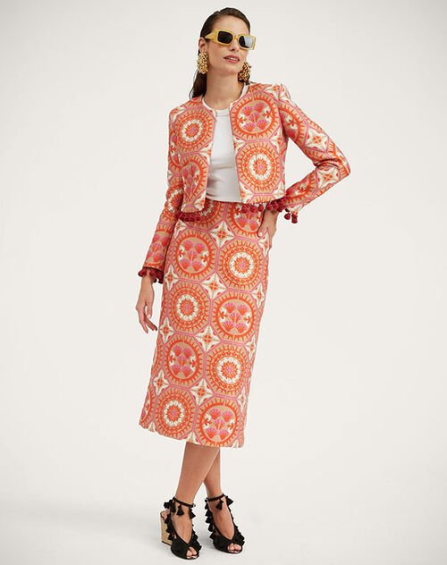 La DoubleJ Pencil Skirt Sun Orange SKI0011JCQ074SUN01OR02