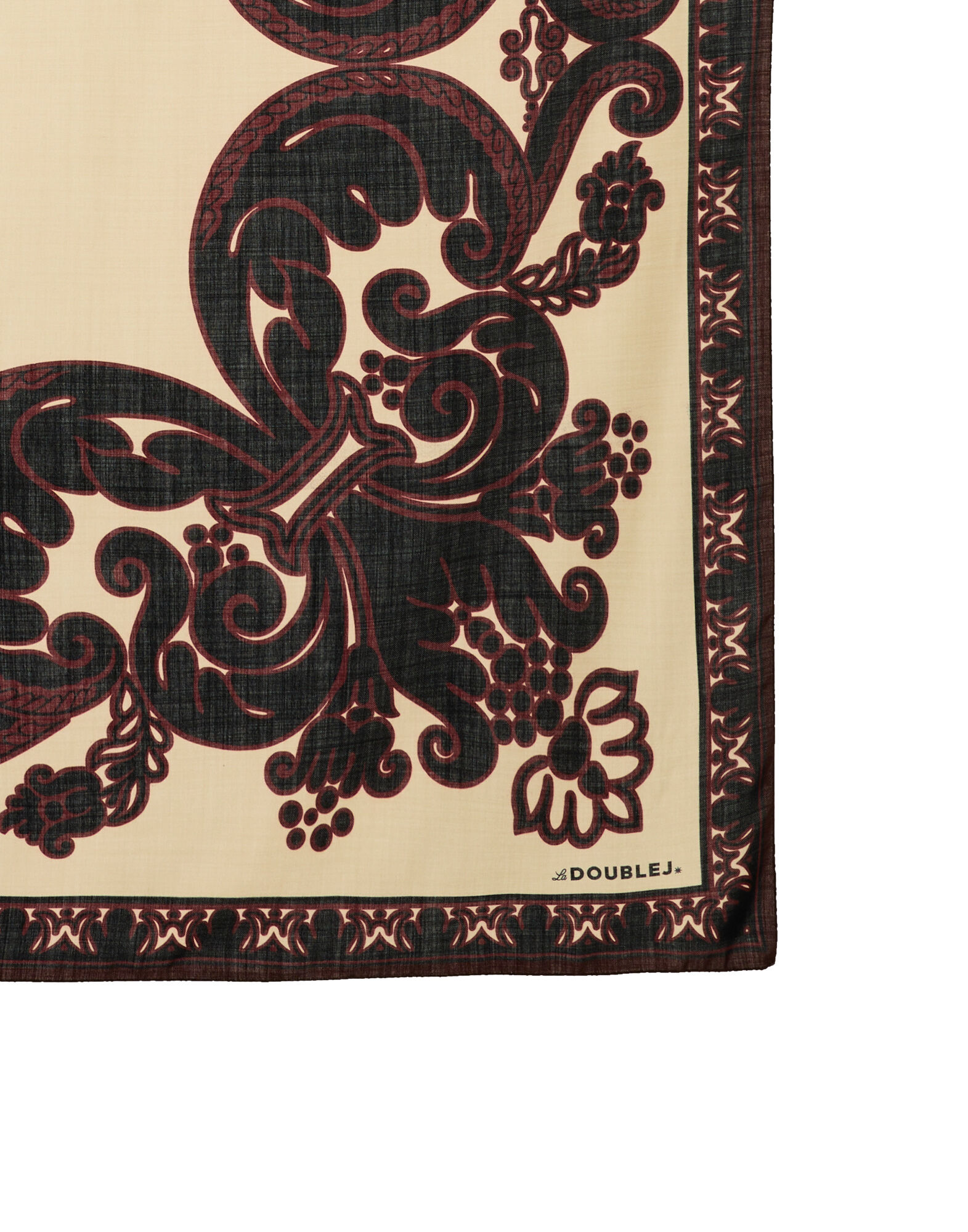 La DoubleJ Foulard 135 Corsini Plac&eacute;e Cream SCA0053WOL018INI01RE01