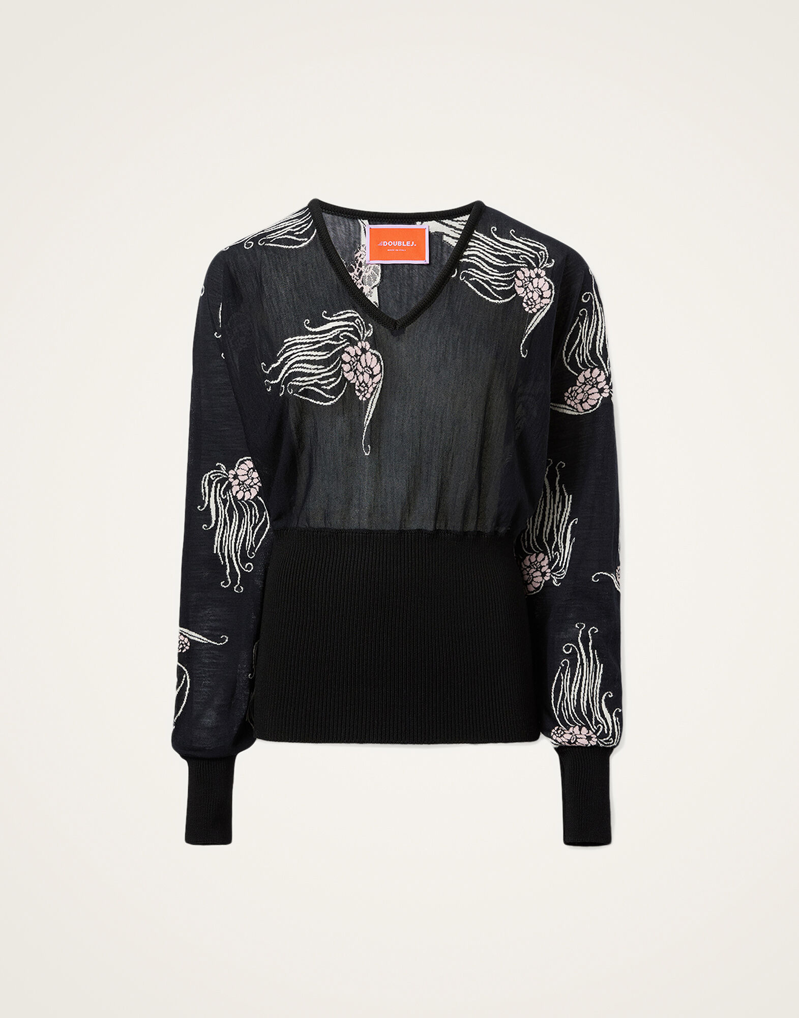 La DoubleJ Winged Knit Top Lemuria Black PUL0331KNI186VA435BL01