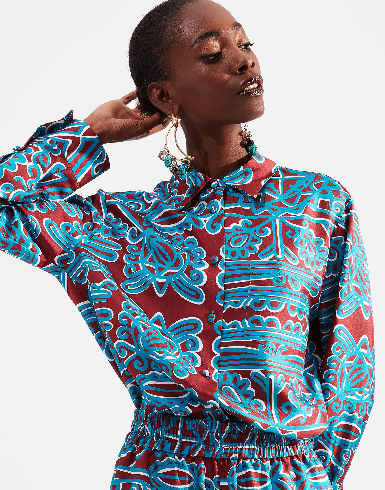 LaDoubleJ Boy Shirt Parnaveg Turchese SHI0001SIL001PRN0003