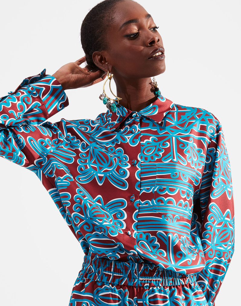 LaDoubleJ Boy Shirt LaDoubleJ Boy Shirt Parnaveg Turchese SHI0001SIL001PRN0003