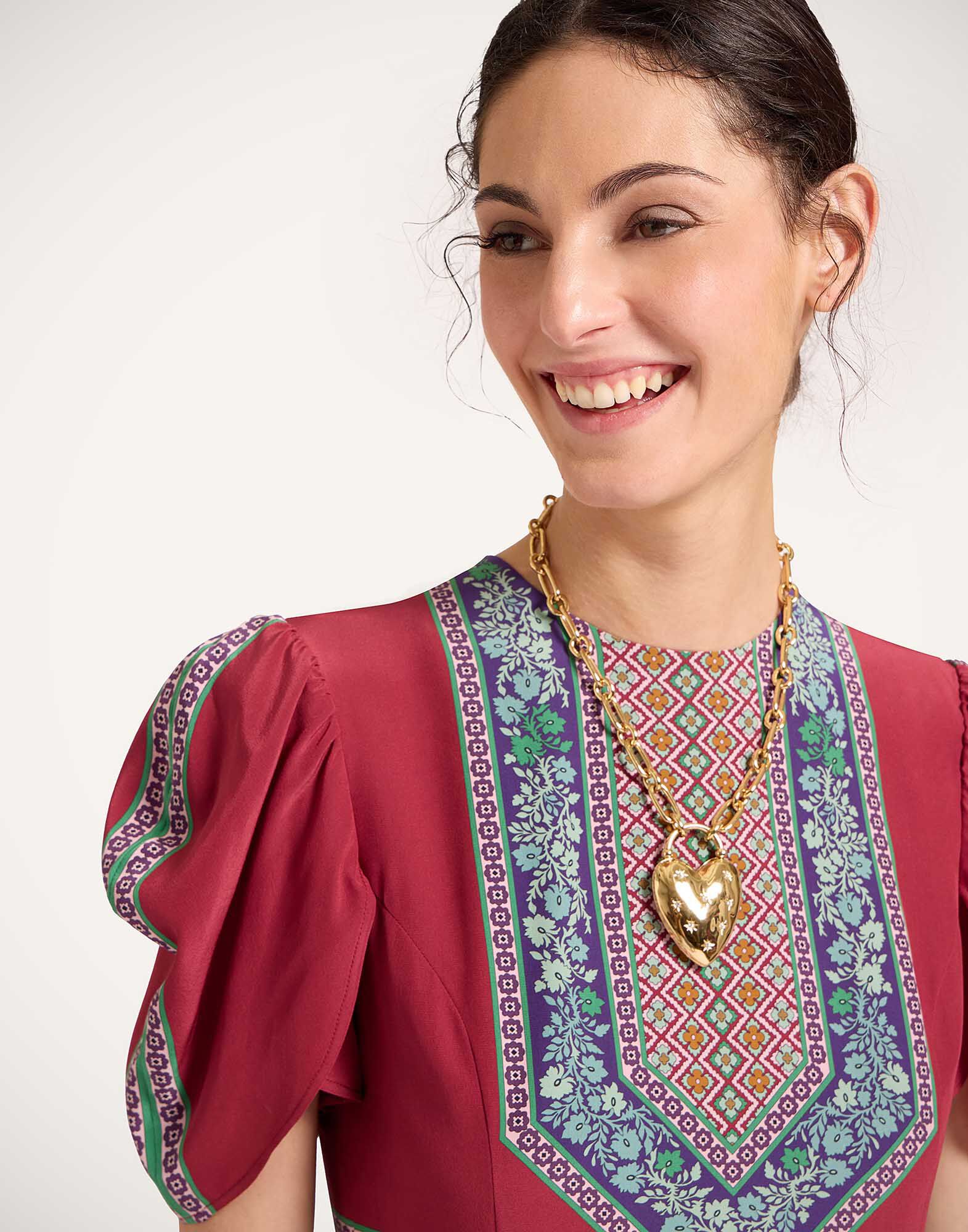 La DoubleJ Cherie Scarf Dress Regalia Plac&eacute;e Red DRE0936CRE002REG02RE01