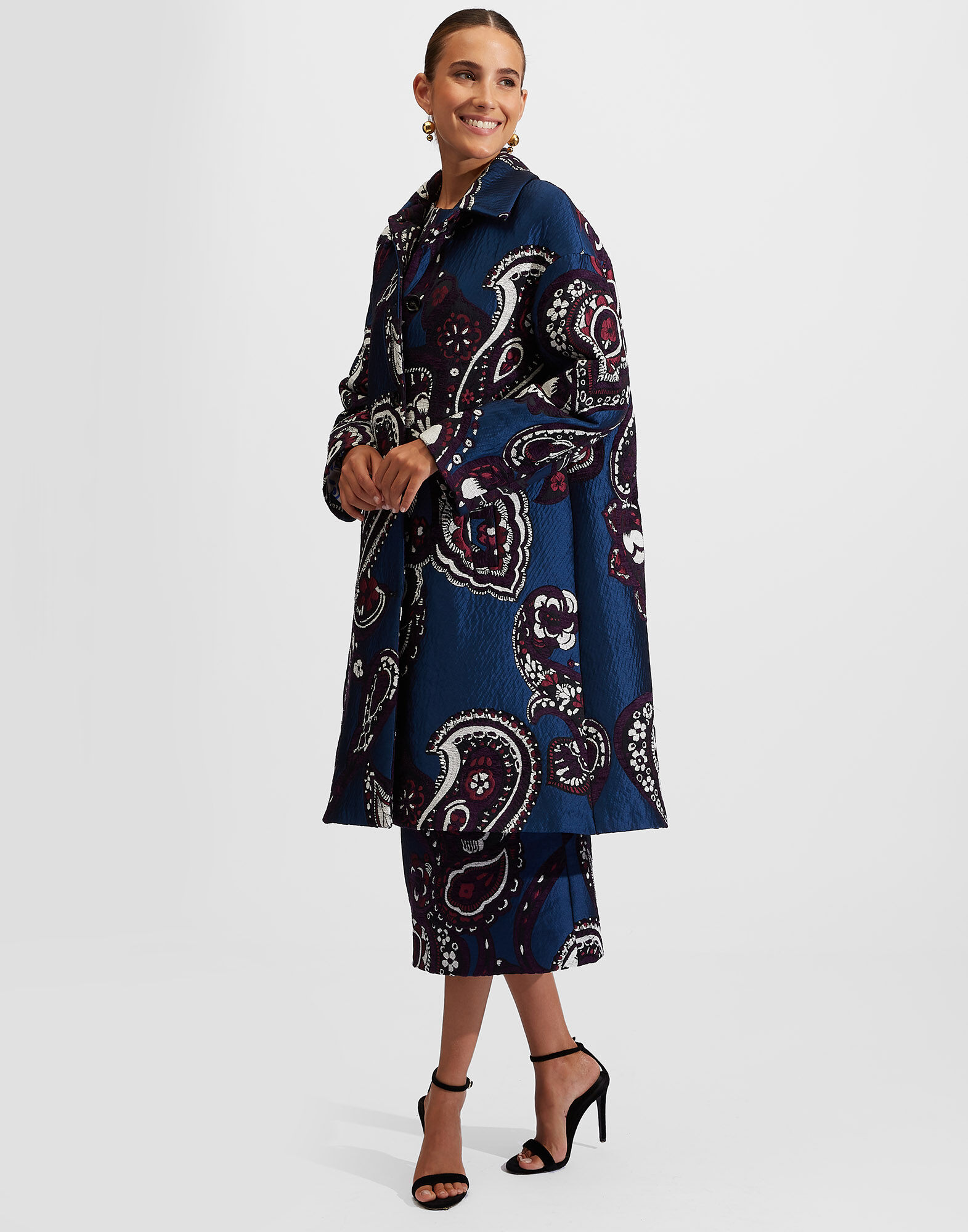 La DoubleJ Boxy Coat Paisley Blu JAC0014JAC035PAI0002