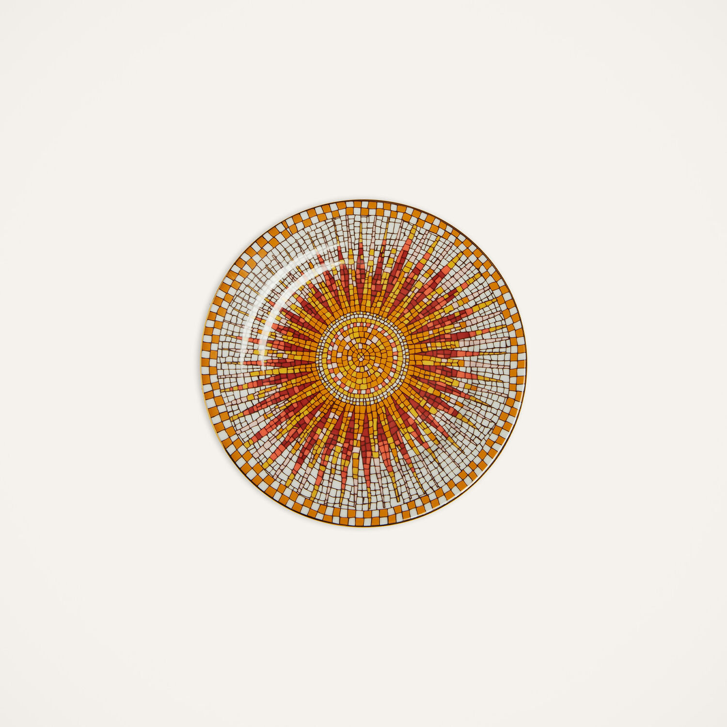 La Doublej Sunrays Set Of 2 Porcelain Dessert Plates In Sunrays Multicolor