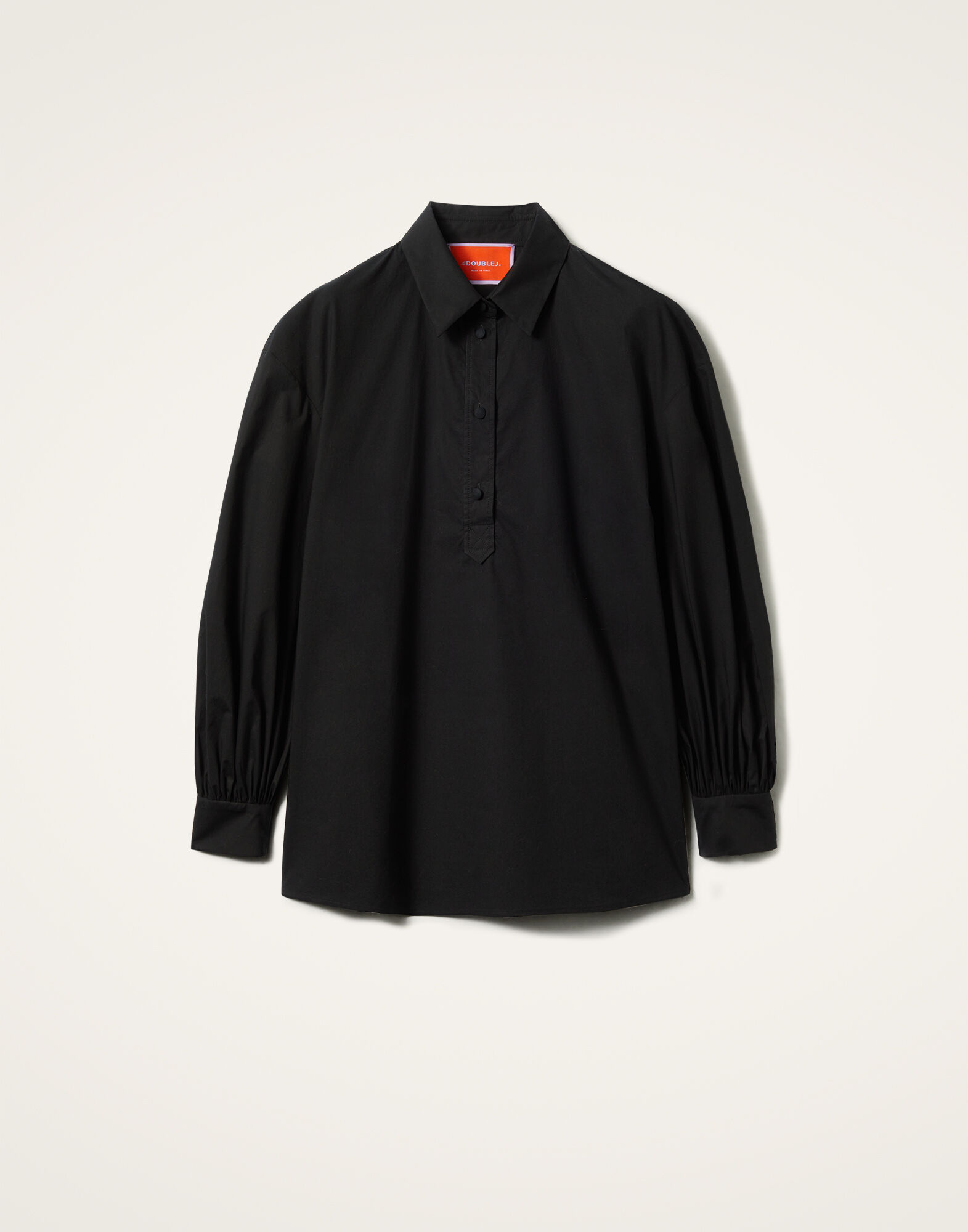 La DoubleJ Poet Shirt Solid Black SHI0055COT001BLA0001