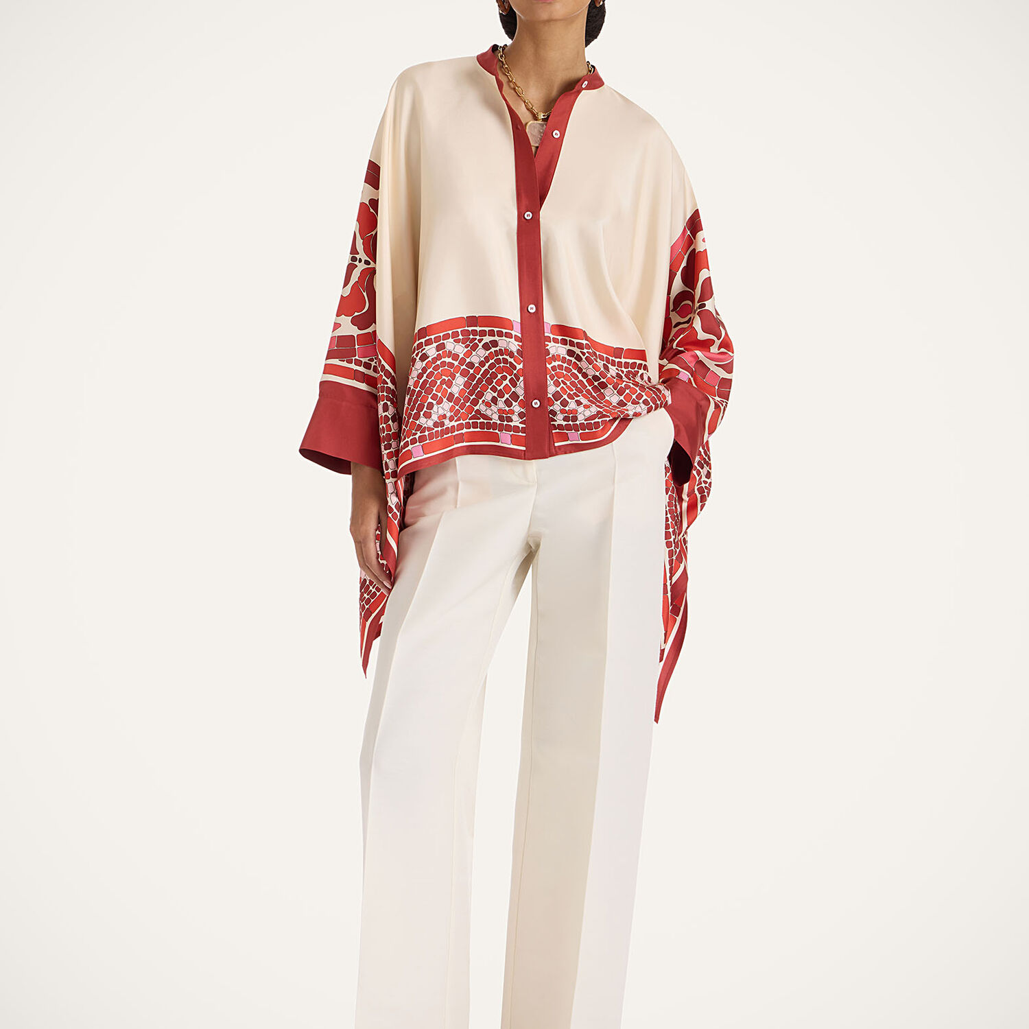 La Doublej La Double J Foulard Printed Silk-satin Blouse In Multi