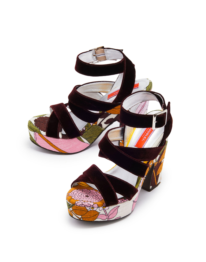 La DoubleJ Medal Wedge La DoubleJ Medal Wedge Big Flower Rose SHO0079COT005BFL03PI01