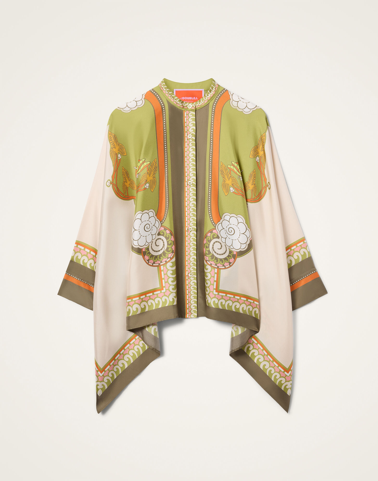 La DoubleJ Foulard Shirt Ambrosia Plac&eacute;e Ivory SHI0059SIL001AMB03WH04