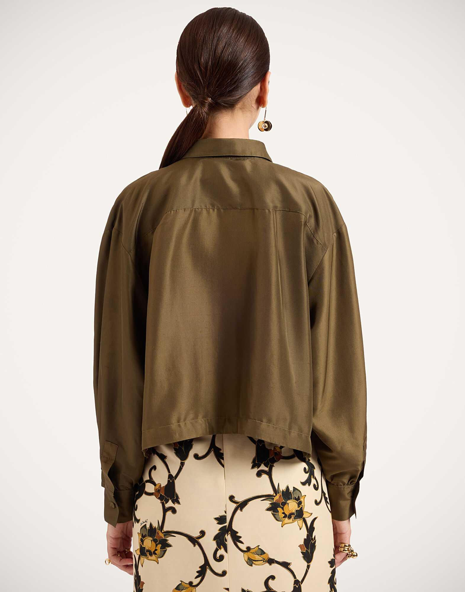 La DoubleJ La Scala Shirt Solid Moss Green SHI0178SIL031SOLIDGR14