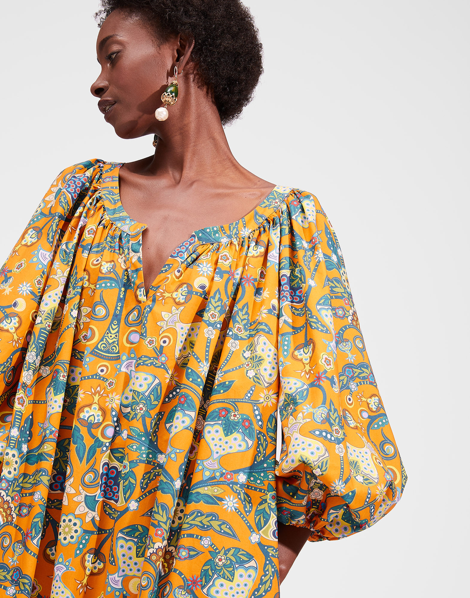 LaDoubleJ Folk Dress Tree Of Life Arancio DRE0214COT001TFL0002