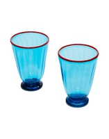 La DoubleJ Rainbow Glass Set of 2 Turquoise GLA0014MUR001TUR0004