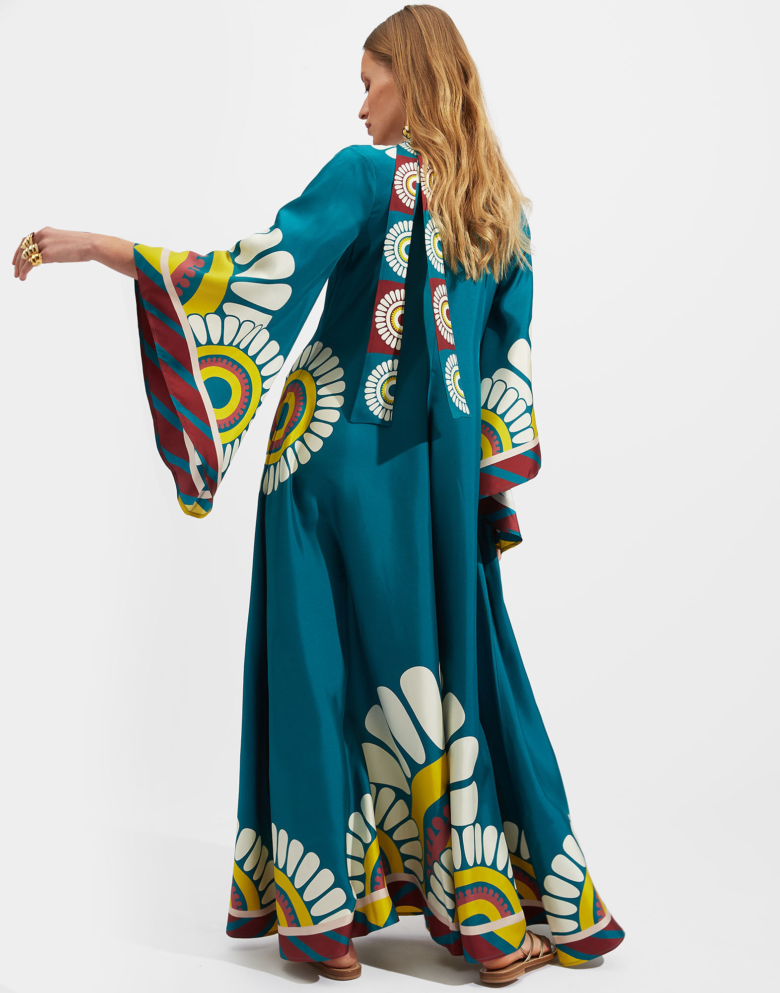 La DoubleJ Magnifico Dress Blue Solar Plac&eacute;e DRE0232SIL006SOL0005