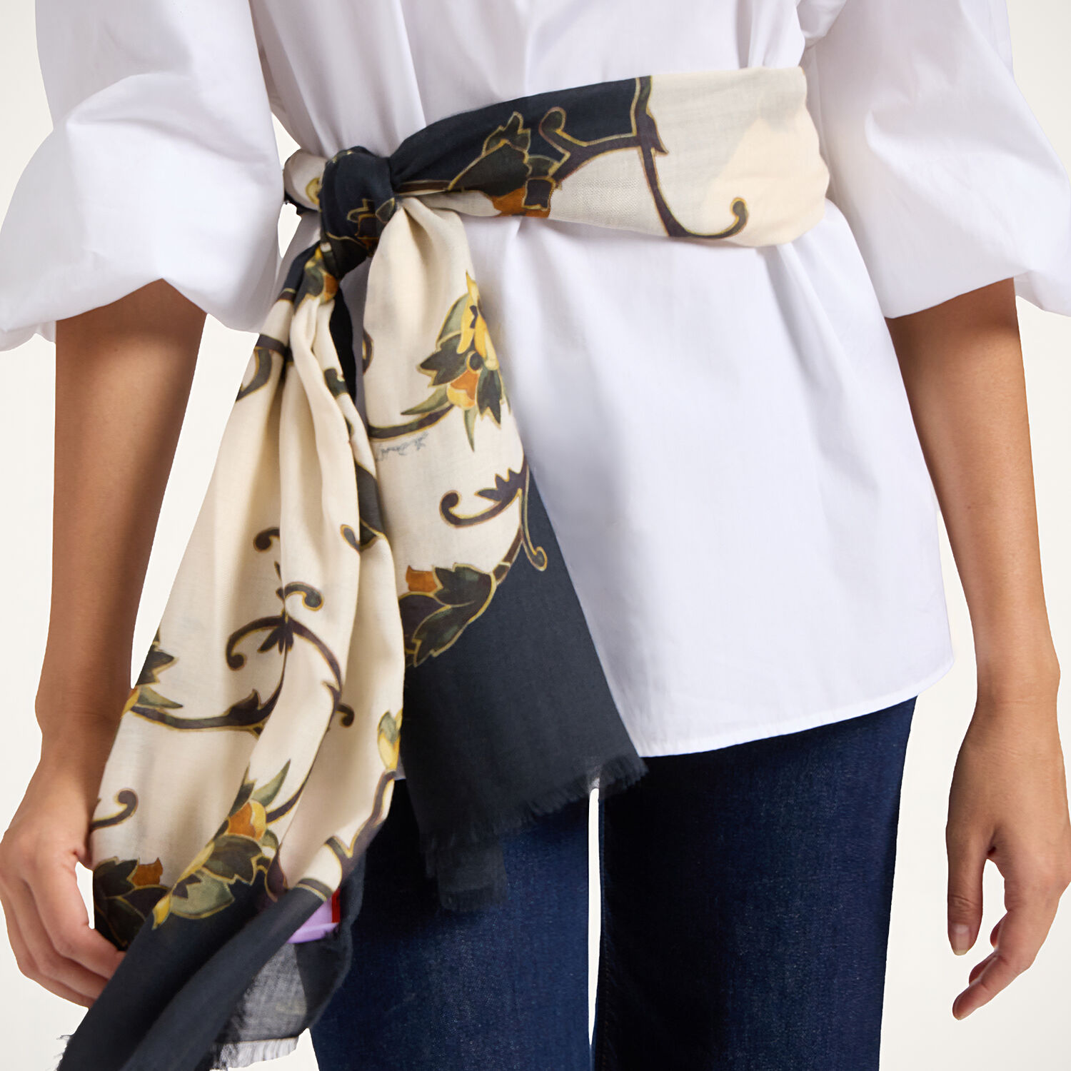 La Doublej Scarf In Buttercup Placée Black