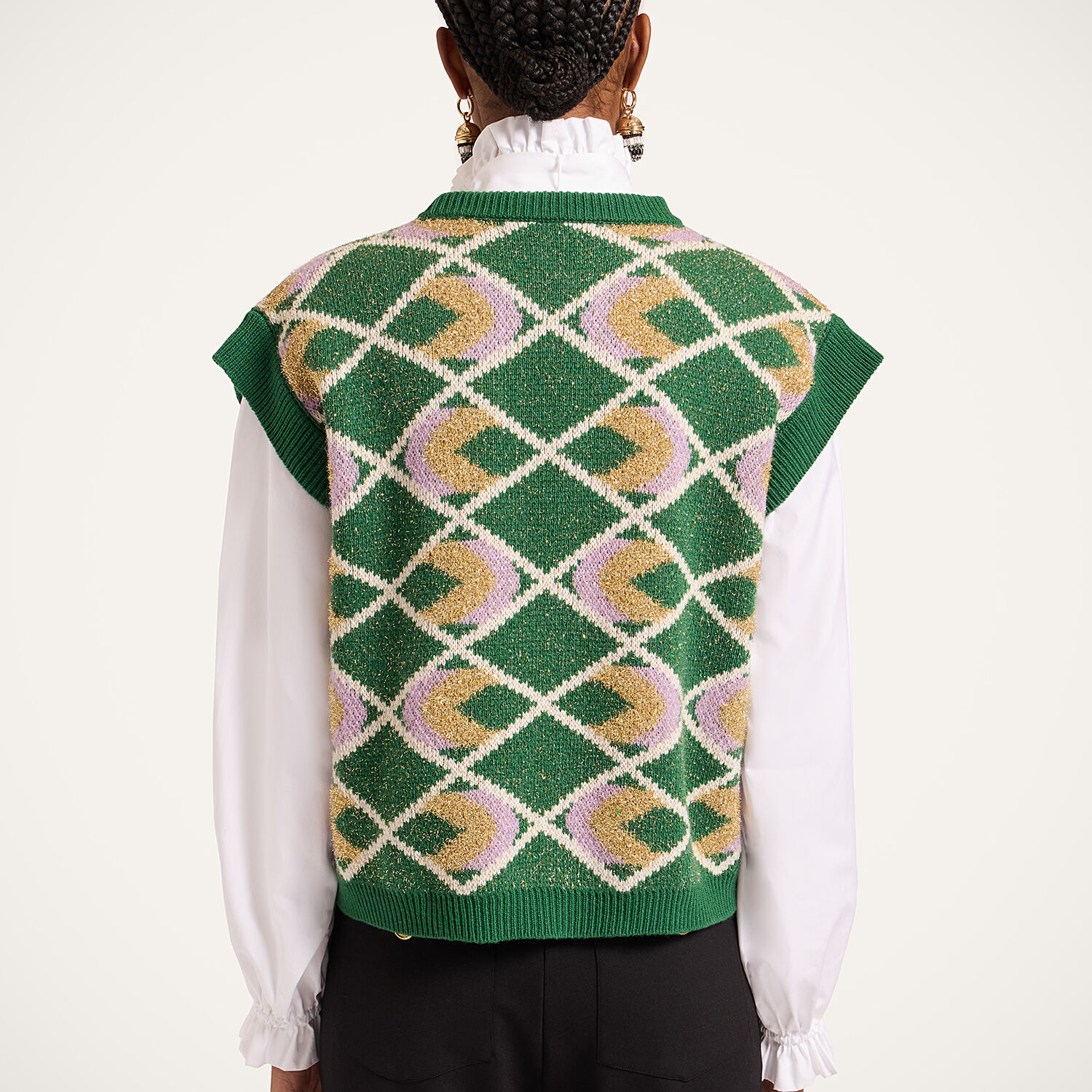  La Doublej Knitwear Women - Half-light Gilet Multicolor Green M 24% Wool 22% Nylon 20% Mohair 12% Polyamide 10% Viscose 8% Polyester 4% Cashmere 