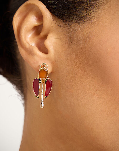 La DoubleJ Dragonfly Earrings Enameled 24K Gold Plate And Yellow Agate EAR0076BRA008AGA03RE07