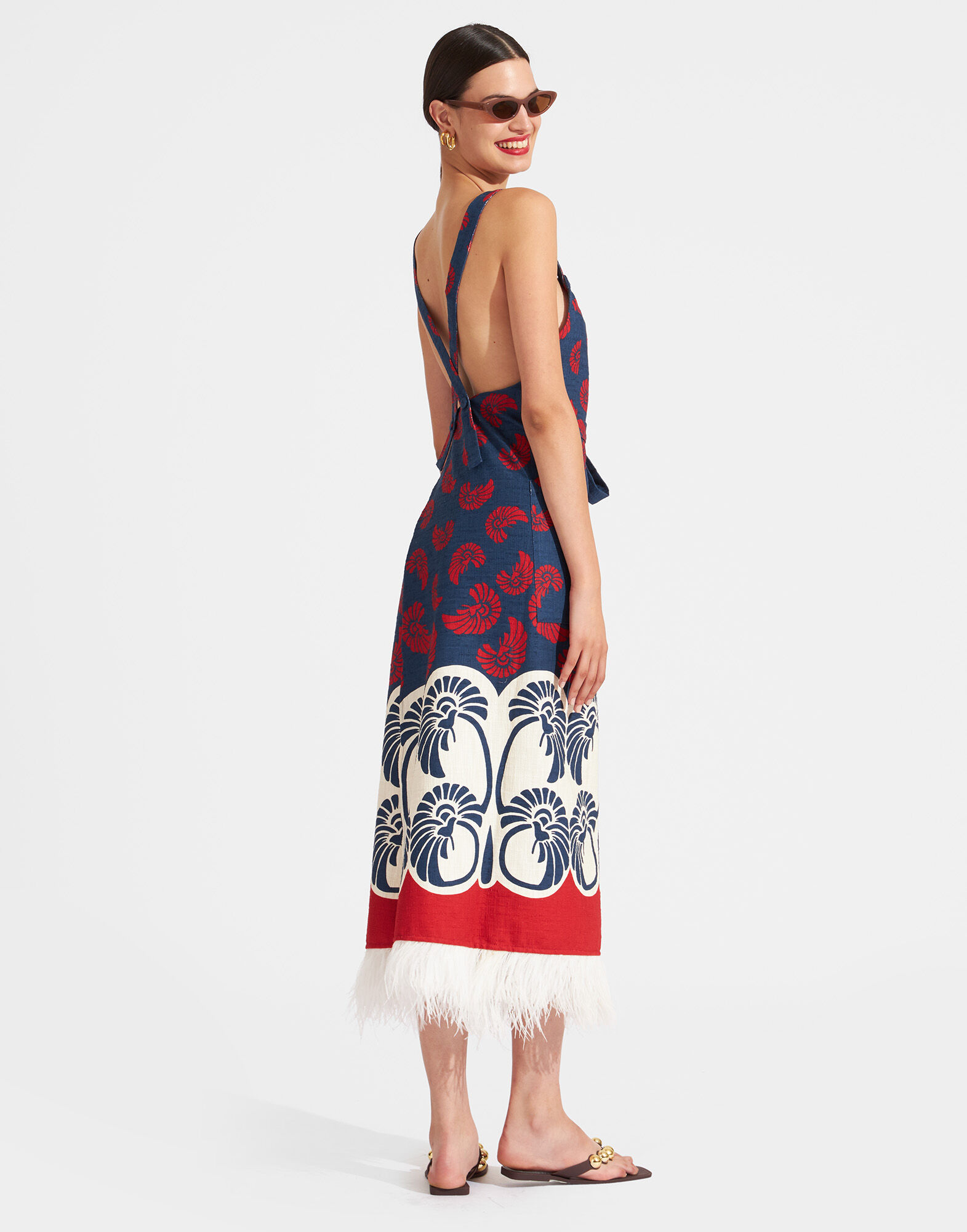 La DoubleJ Apron Dress Palmetto Plac&eacute;e DRE0572COT005PIG01BU06