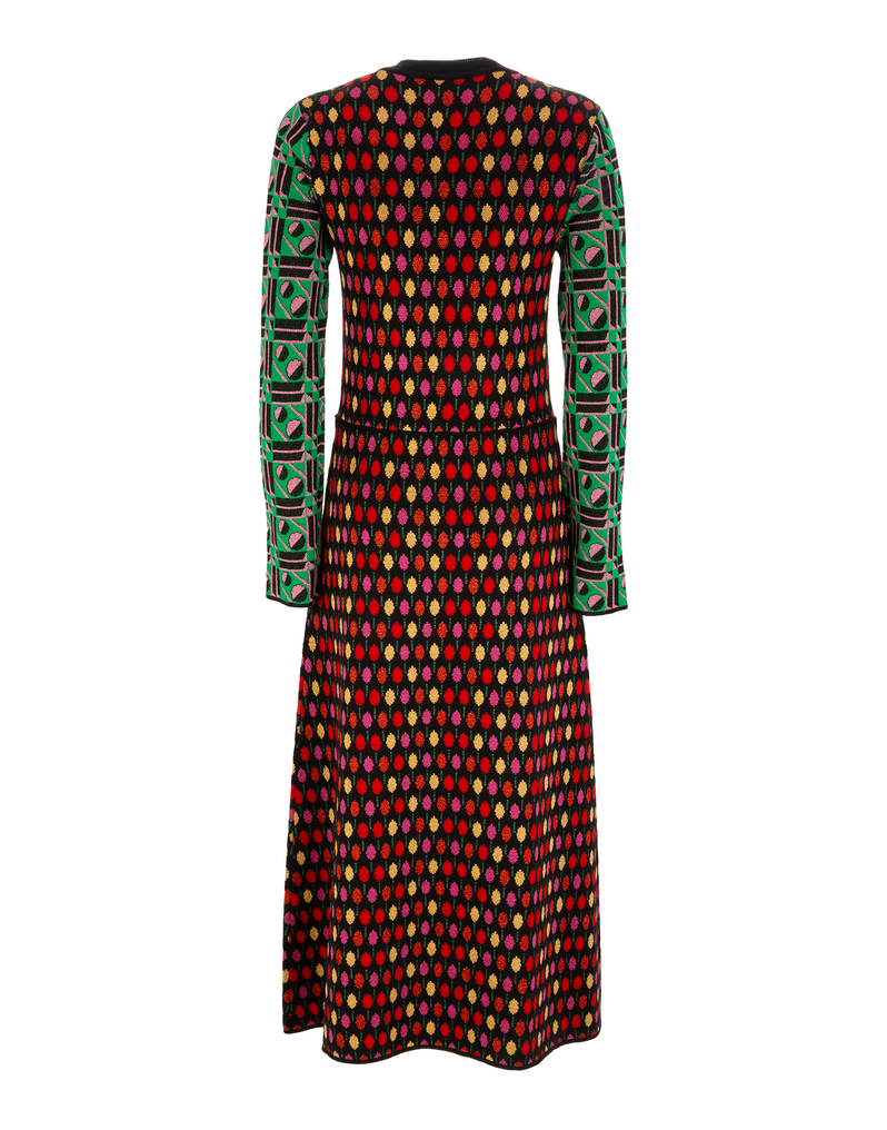 LaDoubleJ Bee Dress LaDoubleJ Bee Dress Geometrico Verde/Ping Pong Multi DRE0096KNI011PIN0003