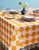 La DoubleJ Medium Tablecloth Plaza Yellow TBC0002LIN001PLA05YE02