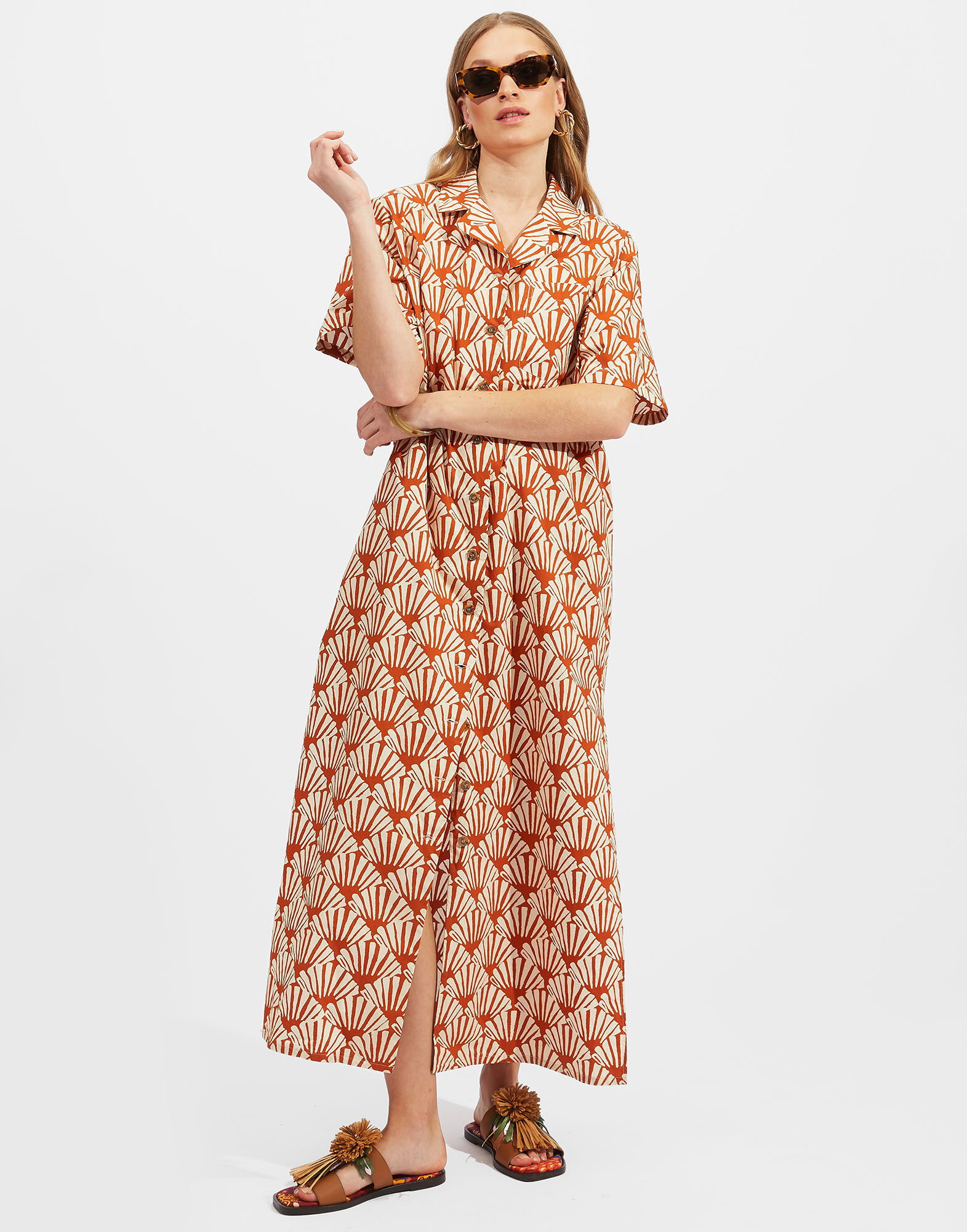 La DoubleJ Bowling Dress Ventaglio DRE0340COT001VEN0001