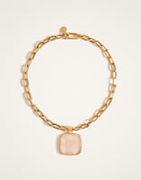 La DoubleJ Soul Pendant Necklace La DoubleJ Soul Pendant Necklace 24k Gold Plate & Pink Quartz NEC0017BRA003STO02YE05