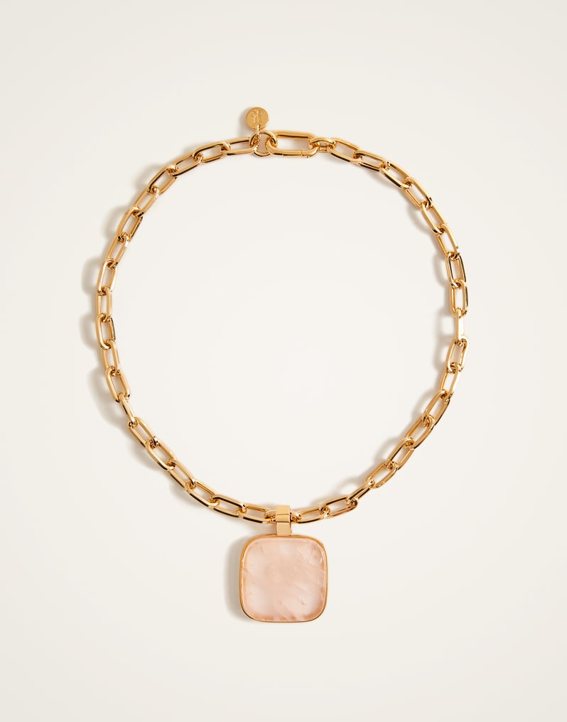 La DoubleJ Soul Pendant Necklace La DoubleJ Soul Pendant Necklace 24k Gold Plate & Pink Quartz NEC0017BRA003STO02YE05