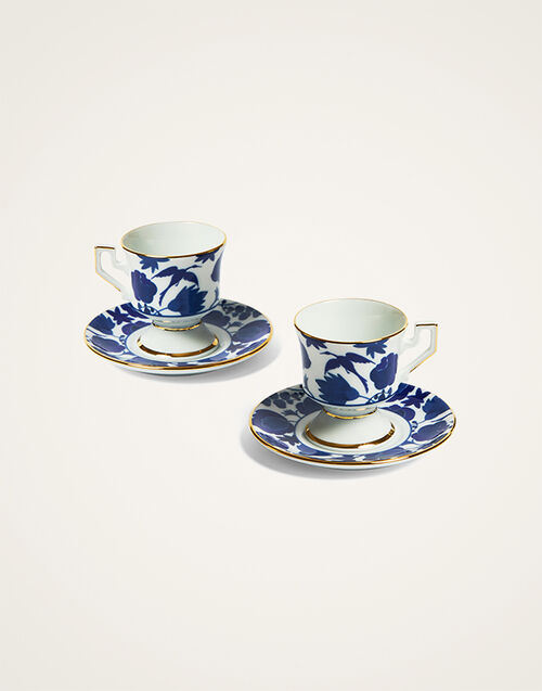 La DoubleJ Espresso Cup Set Of 2 Wildbird Blue CUP0001CER001BIR01BU03