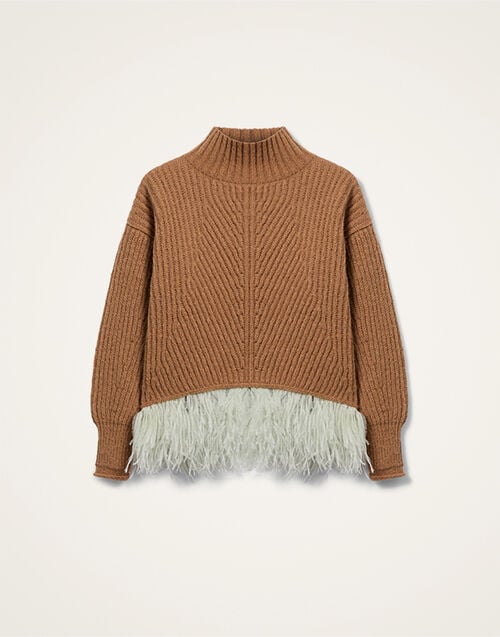 La DoubleJ High Kick Sweater Solid Camel PUL0174KNI098VA459BR04