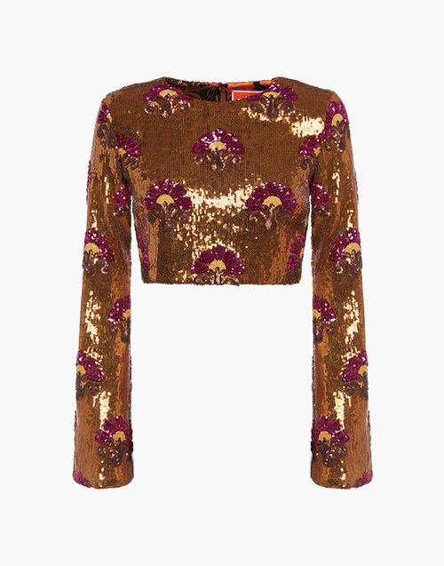 La DoubleJ Holly Crop Top Bronze TOP0110PAI005TXQ01OR04