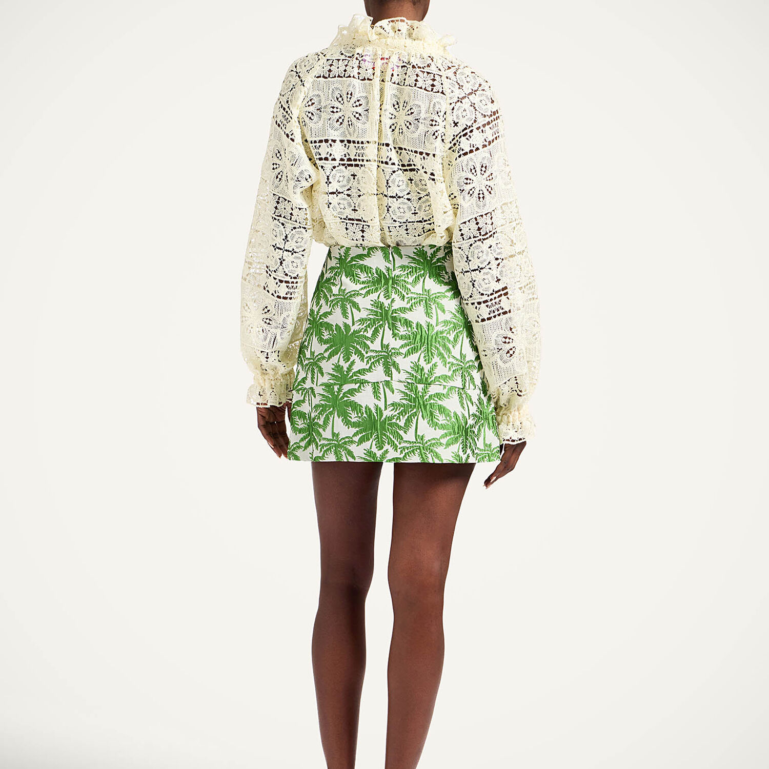  La Doublej Skirts Women - Short Skirt Tropicana White S 44% Acetate 33% Viscose 22% Polyester 1% Elastan 