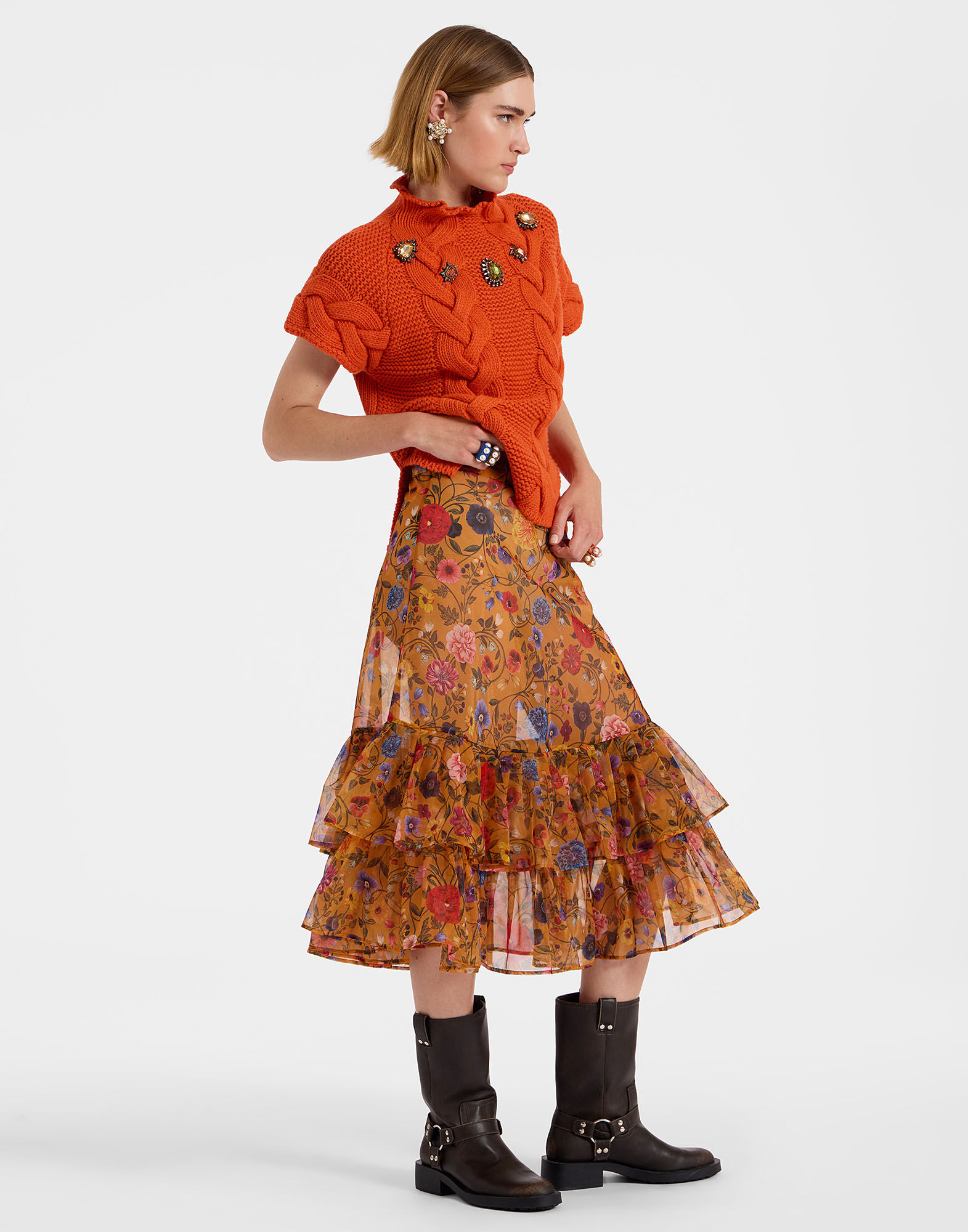 La DoubleJ Charlotte Skirt Botticelli Rust SKI0131ORG001CEL01OR04