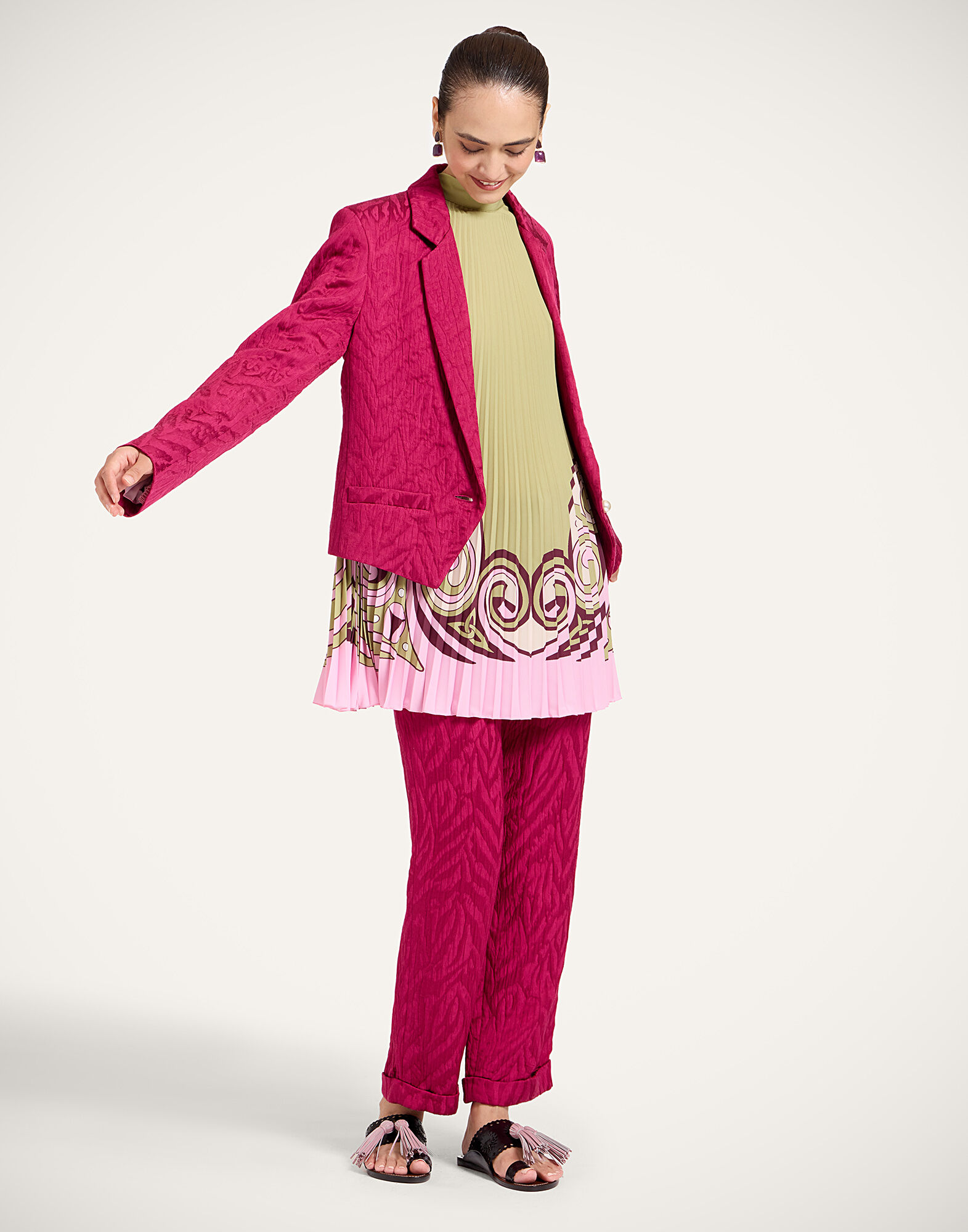 La DoubleJ Luckycharm Jacket Animalier Raspberry JAC0199JCQ118ANI02RE04